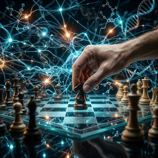 AI-generated poster art for The Thinking Game (2024)